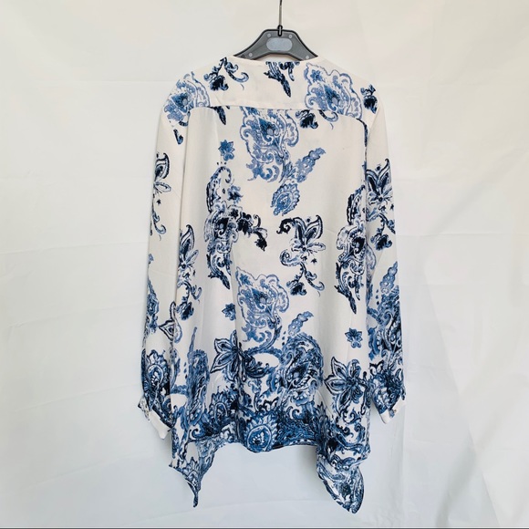 Ally NYC printed blue/white chest strap tunic - Picture 2 of 5